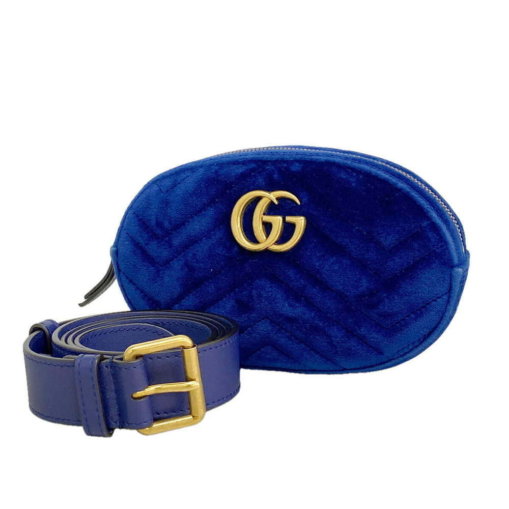 Gucci bag/waist bag 476434 suede blue women's